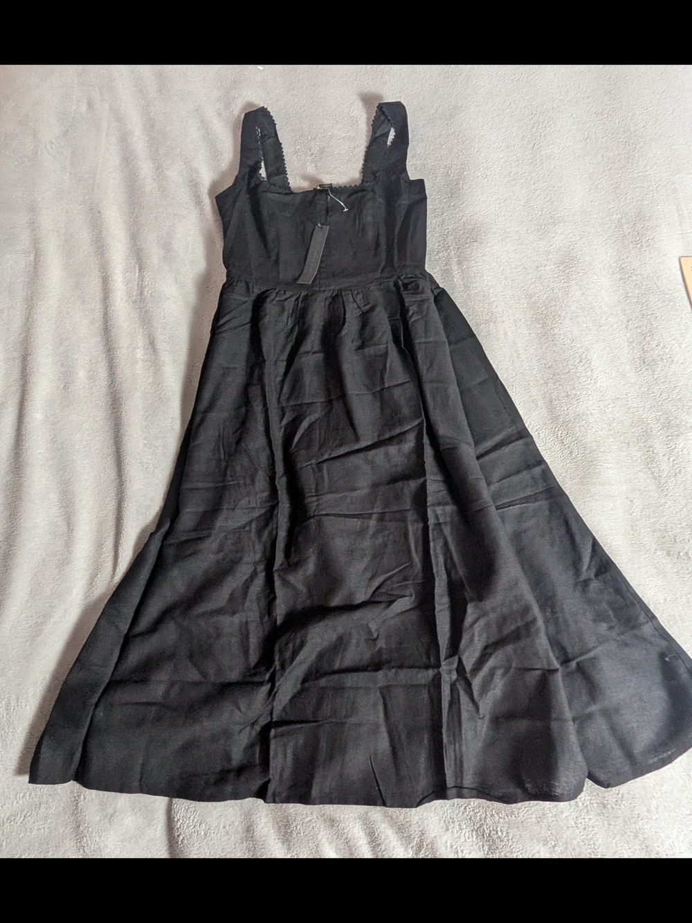 House of Harlow 1960 Black Lace-Trim A-Line Maxi Dress NWT